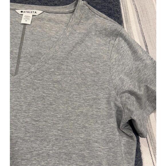 Athleta Gray V-Neck Short Sleeve Tee – Size M – New Without Tags - Picture 4 of 5